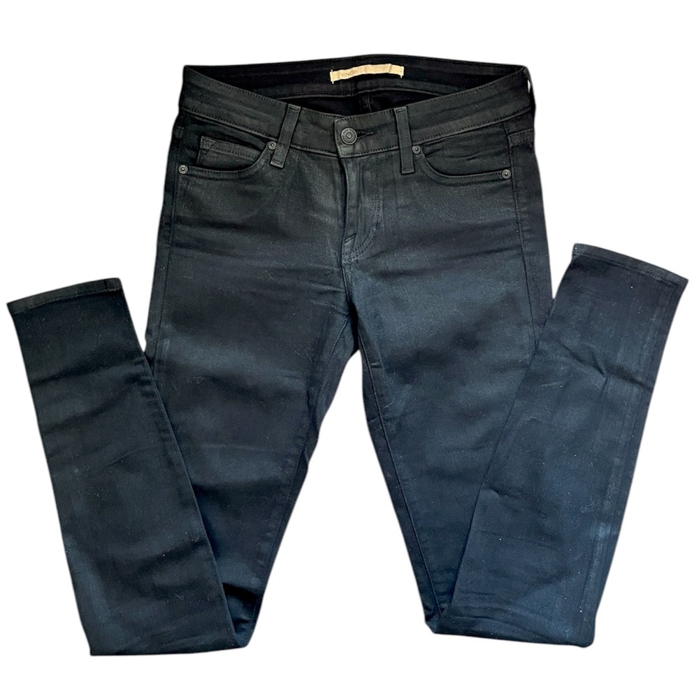 Vince Lola Stovepipe Black Mid-Rise Skinny Jeans, Size 25 Pants Denim Designer